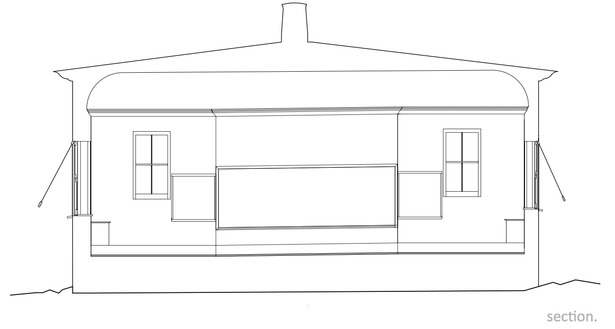Interior section elevation.