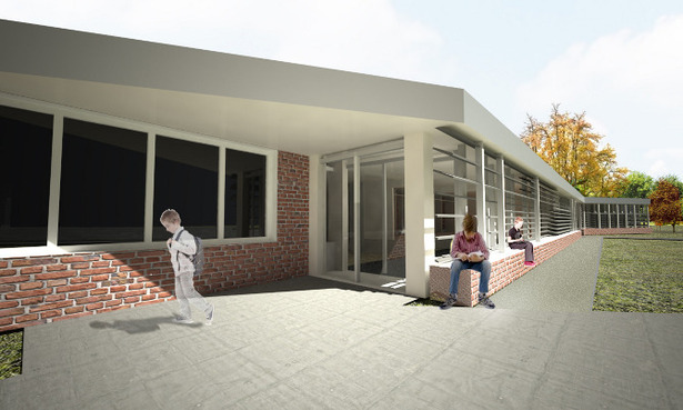 Rendering of front entrance