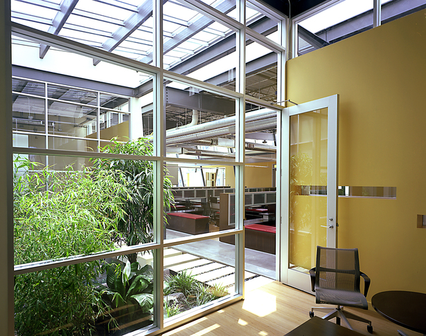 While maintaining complete privacy, the executive offices are day-lit year round. (photo by Greg Murphey)