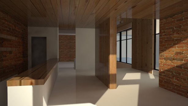 interior rendering of cafe