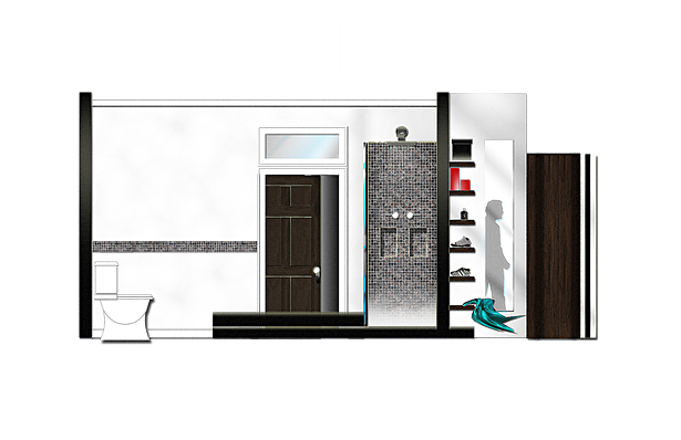 BATH SUITE TO MASTER WALK-IN CLOSET SECTION