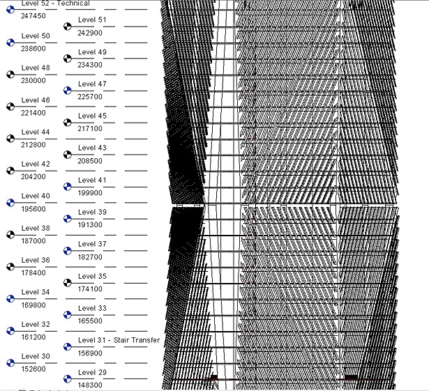 Close up on elevation from Revit