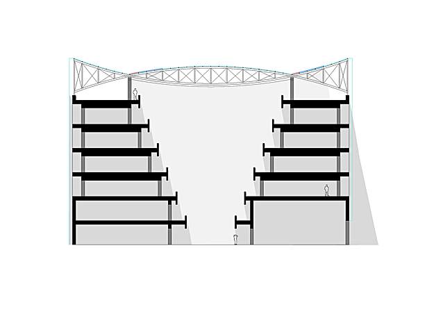 Building Cross Section - Summer Season Shadows