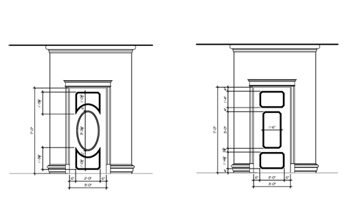 Proposed door elevations