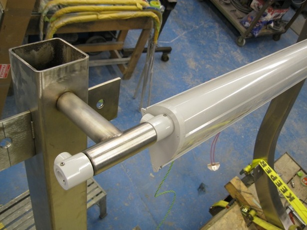 Custom stainless mount and electric chase for Elliptipar fixtures