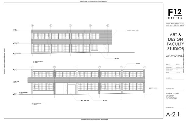 North and East Exterior Elevations