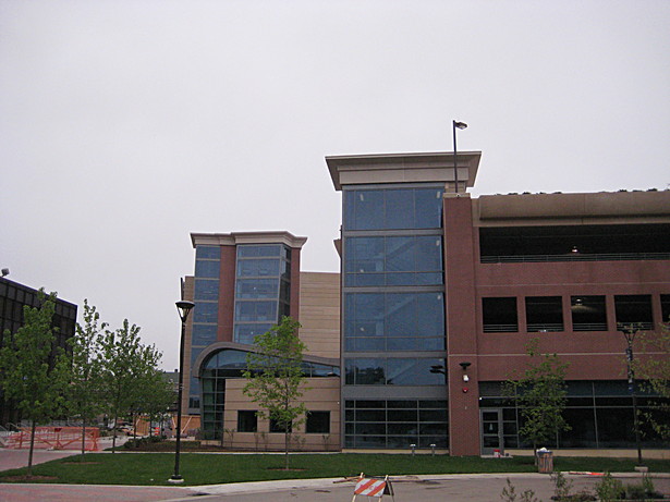 Exterior of Student Center and parking Structure