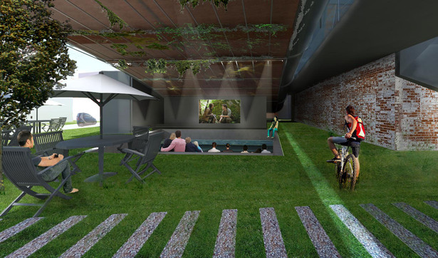 Courtyard under auditorium
