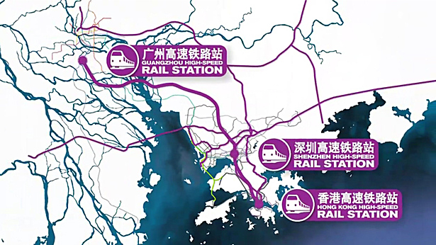Rail connections to the Qianhai District of Shenzhen, CN.
