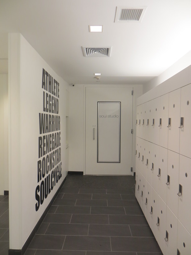 open locker room at studio entrance