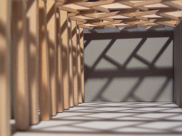 Shadow play on floor and columns