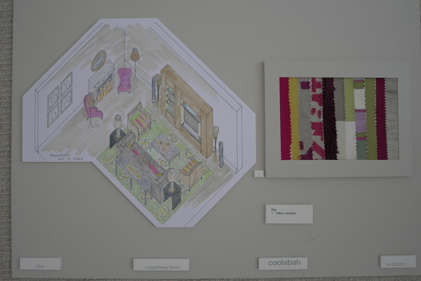 axonometric of living room