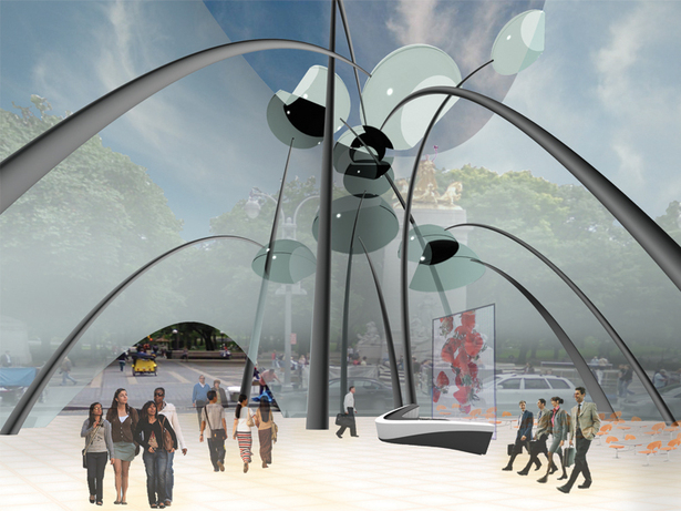 The open, fluid, dynamic and connected space provides transparency of understanding and creates a stimulating experiential journey for pedestrians as well as a inspiring worksphere for workers. The use of translucent materials allows visibility to encourage open communication and collaboration. 