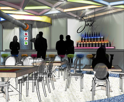 Twisted Jax Interior Perspective: Google SketchUp and Adobe Photoshop.