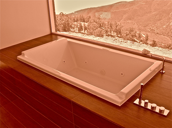 Duravit Drop In Tub and Antonio Lupi Faucets