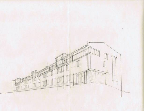 First sketch, image of the building