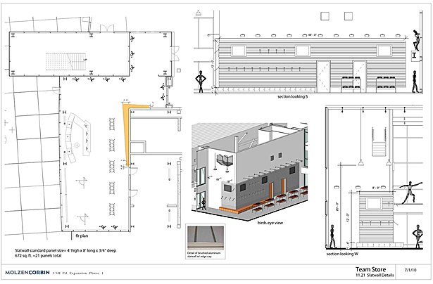 Schematic of team store. image © Molzen Corbin