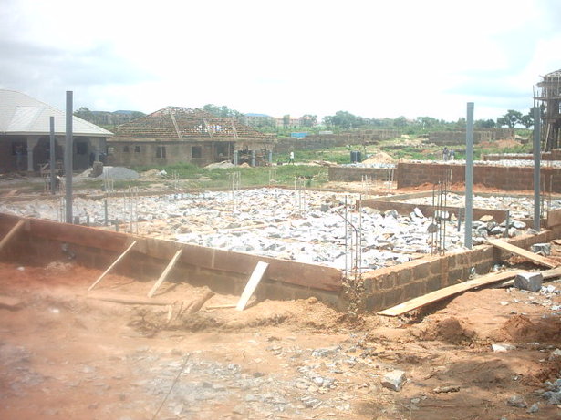We were prepping the foundation for the floor slab. Construction is a little different in this part of the world.