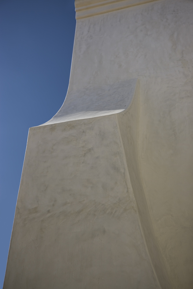 Sloping Plaster Detail at Chimney