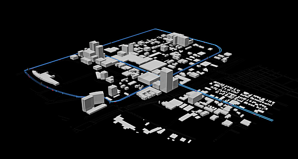 Render - Aerial View of People-Mover System