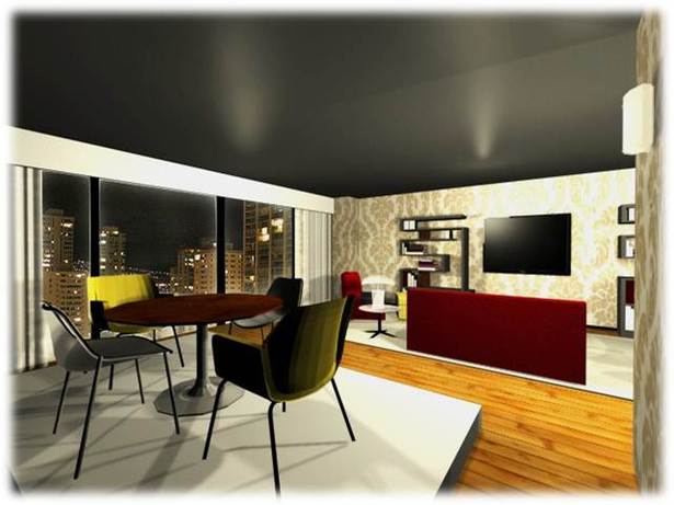 3DS Max drawings of a small NYC apartment for a young artist