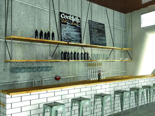 Restaurant and Bar for guests and residents (3Dmax rendering)