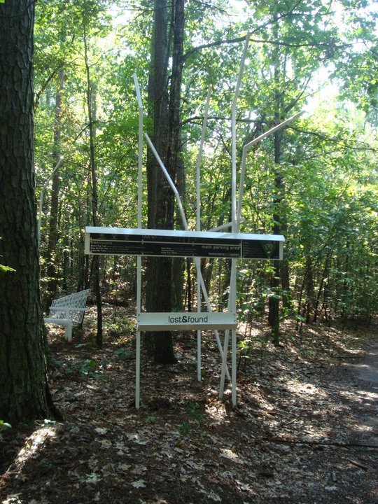 communal lost and found drop off near the trail entry