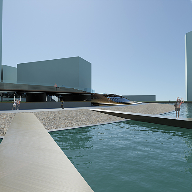 From the docks, the dam's gentle curves create an inviting destination amongst Chicago's concrete jungle.
