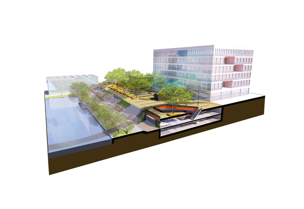 Erasmus University Garage Sections, Designed at Jvantspijker