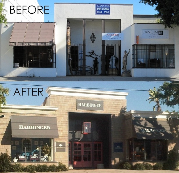 Exterior before and after