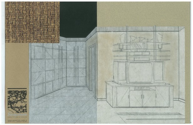 Bachelor's Condo | Closet | Interior Hand-Sketch