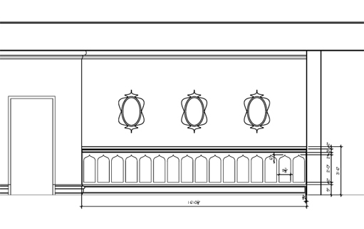 Custom game room millwork elevation 