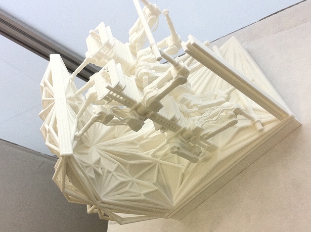Detail SLS (selective laser sintering) model of Machine and Material/Geometry Interface