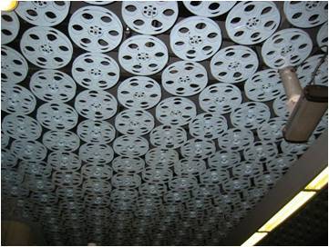Antique movie reel ceilings