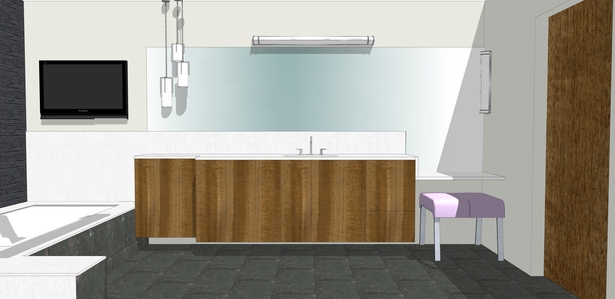 The lady's vanity in the master bath.