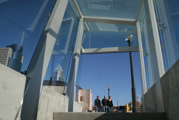 Western pair: exiting the stair head house 