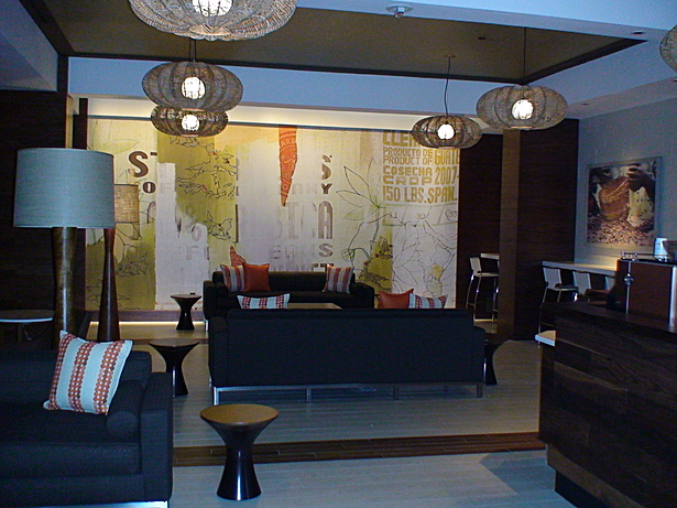seating area and artwork