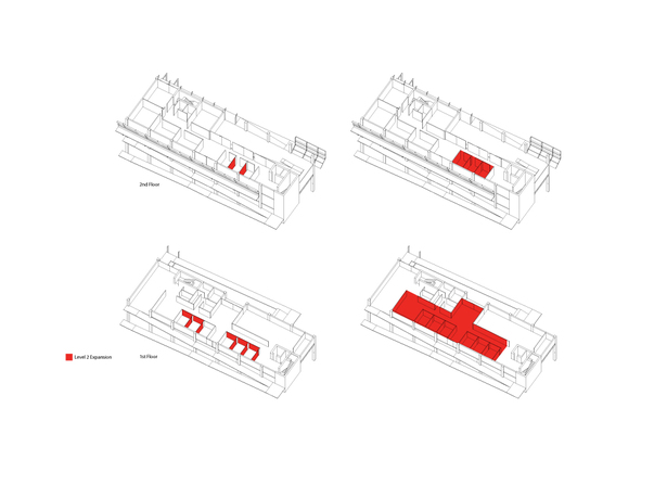 Walls collapse to maximize square footage in case of epidemic scenarios