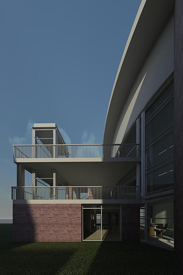 Library Main Entrance - Western View - Initial Render