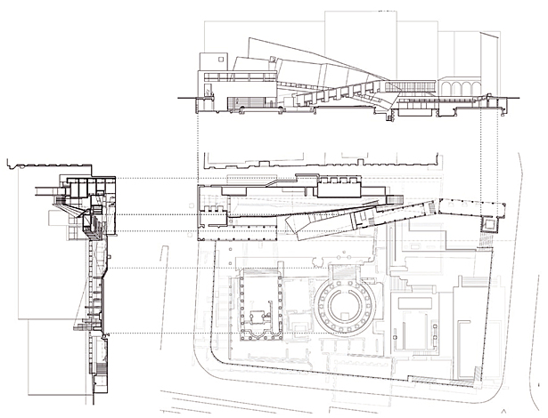 Plan at Modern Street Level & Sections/Elevations