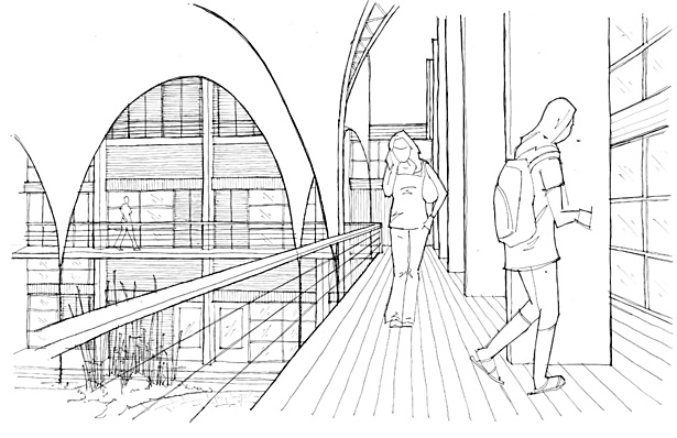 View from second floor corridor