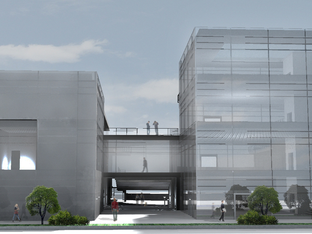 Building Entry - Rendered in Podium and entorage added in Photoshop