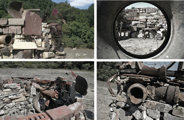 installation (recycled materials found on site)