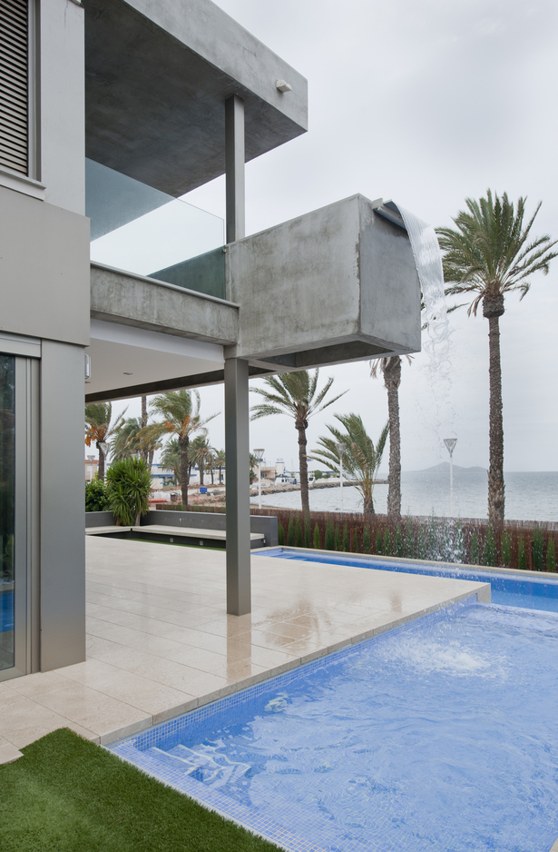 waterfall on the pool