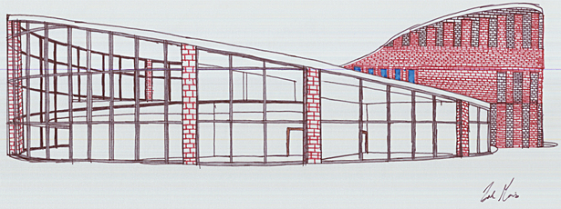 Concept Drawing 1 - Bricks and Glass