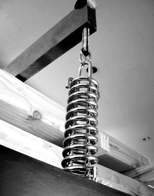 detail of the spring and cable