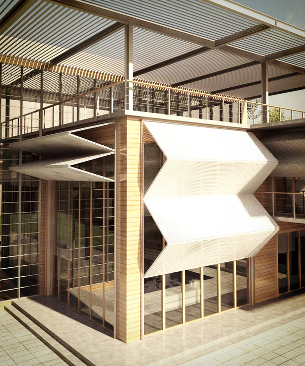 parametric retractable solar shading screens