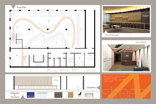 GROUND FLOOR w/ restaurant & entry to school 