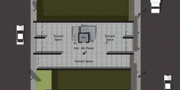 Option A - Second through Fourth Level Floor Plan
