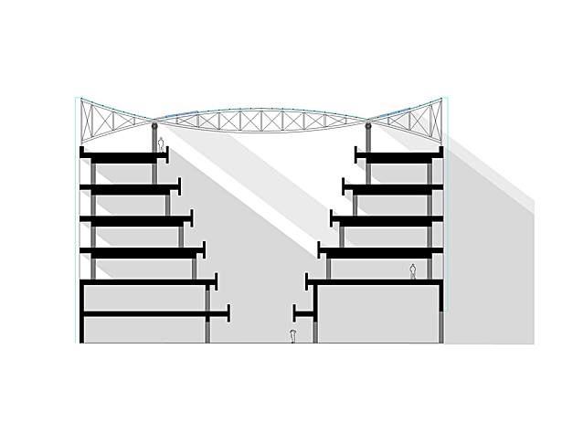 Building Cross Section - Winter Season Shadows